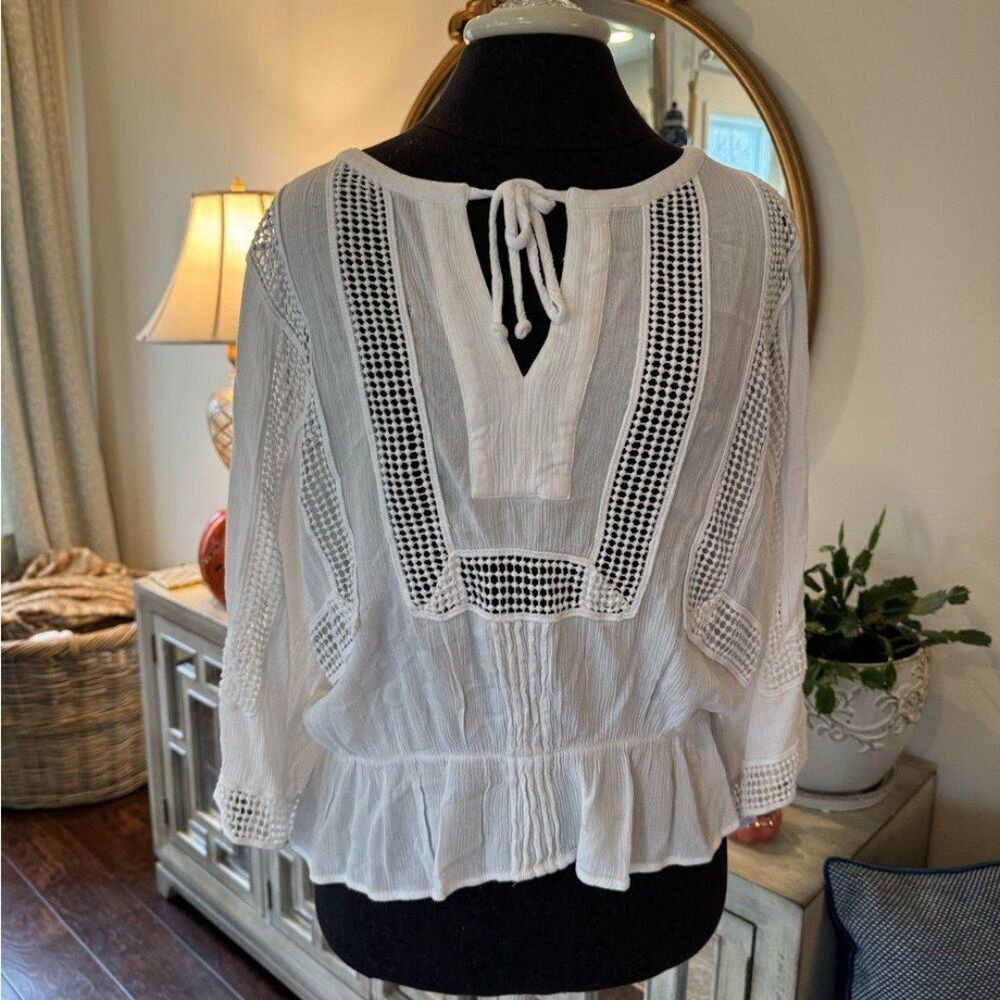 Black rainn White Boho Blouse